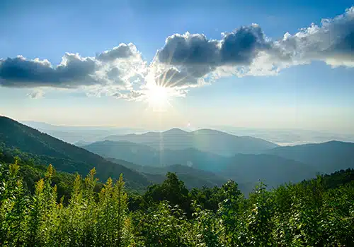 Blue Ridge mountains sunrise